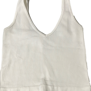 Aura Ribbed V Neck Tank Top Womens Small Sleeveless Stretchy Soft Lounging Layer